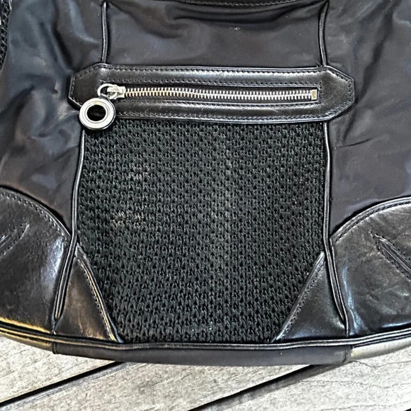 Cole Haan Black Leather and Canvas Handbag - Picture 9 of 12